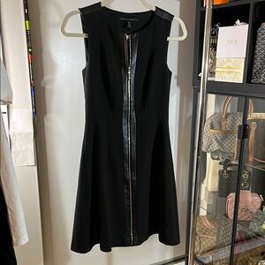 White House Black Market Elegant Black Dress with Zipper Detail